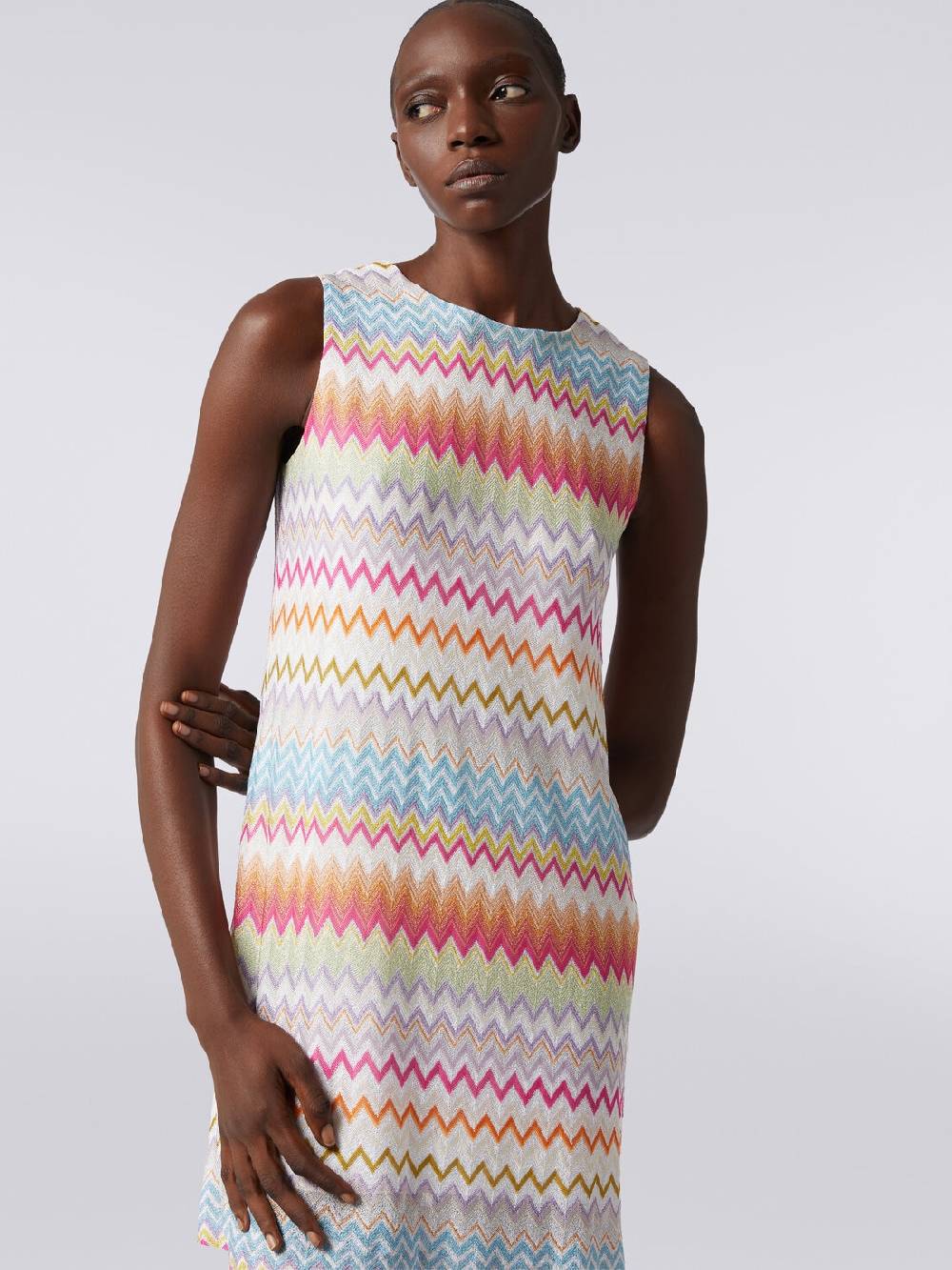 Missoni Abito a sacchetto in viscosa zig zag con lurex Vendita Calda