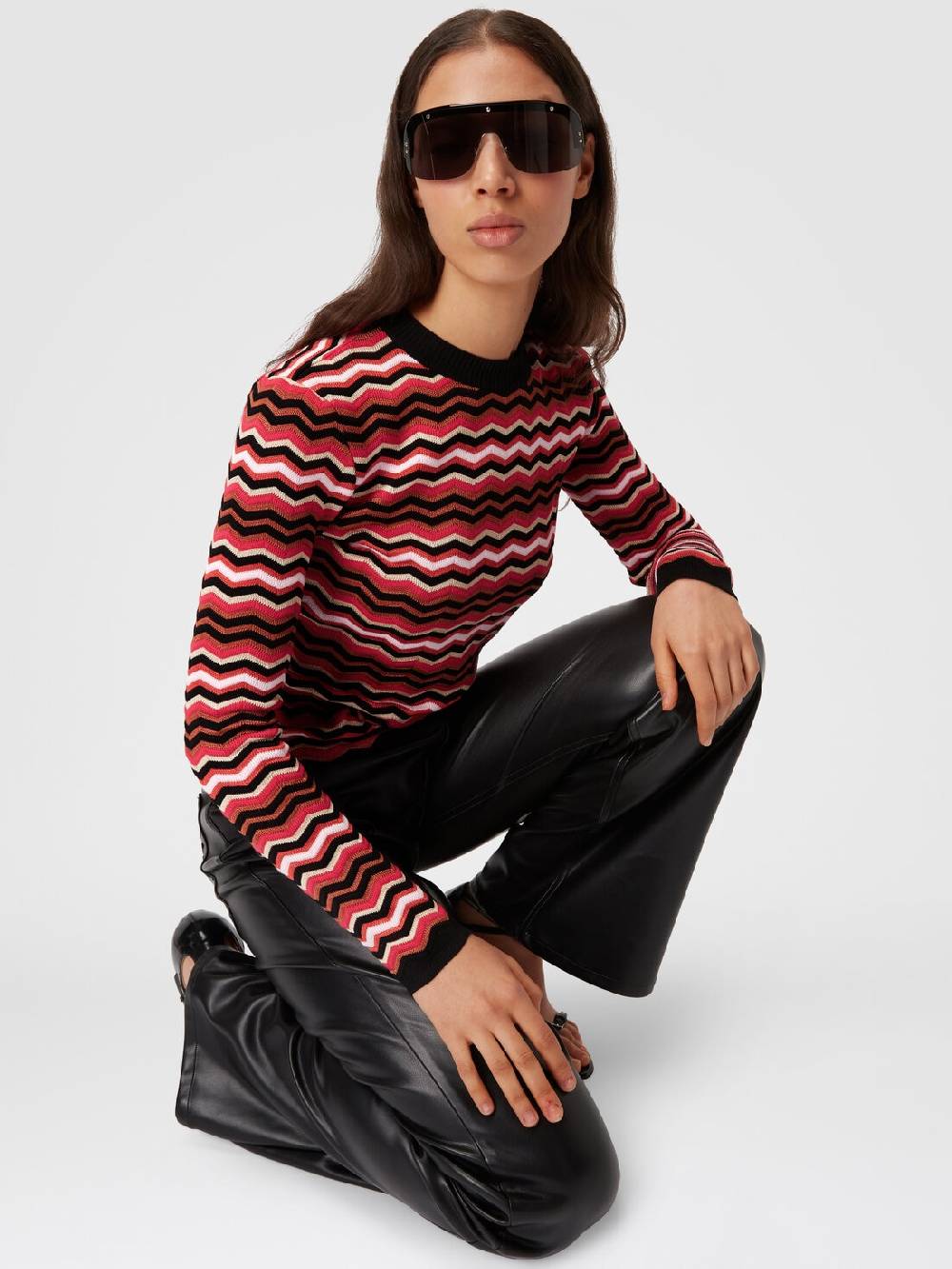 Missoni Pullover girocollo in cotone e viscosa zig zag Solo un giorno rimasto