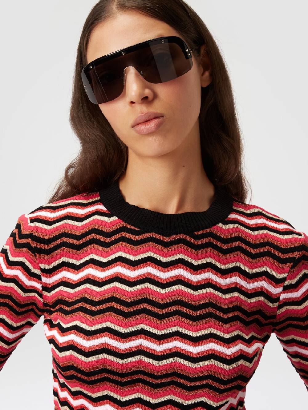 Missoni Pullover girocollo in cotone e viscosa zig zag Solo un giorno rimasto
