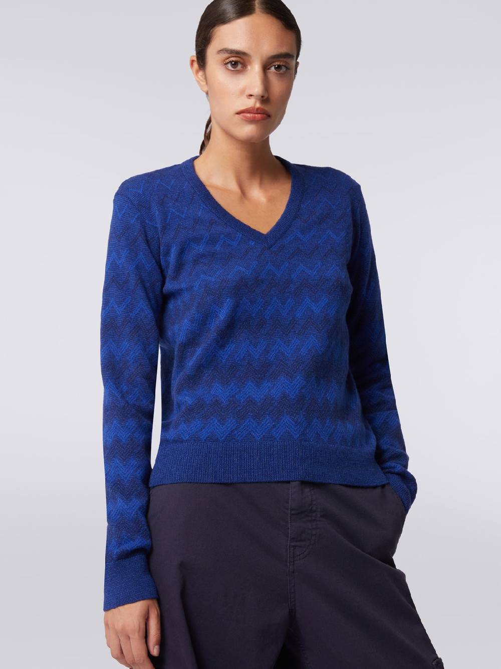 Missoni Pullover con scollo a V in cachemire con zig zag Vendite Flash