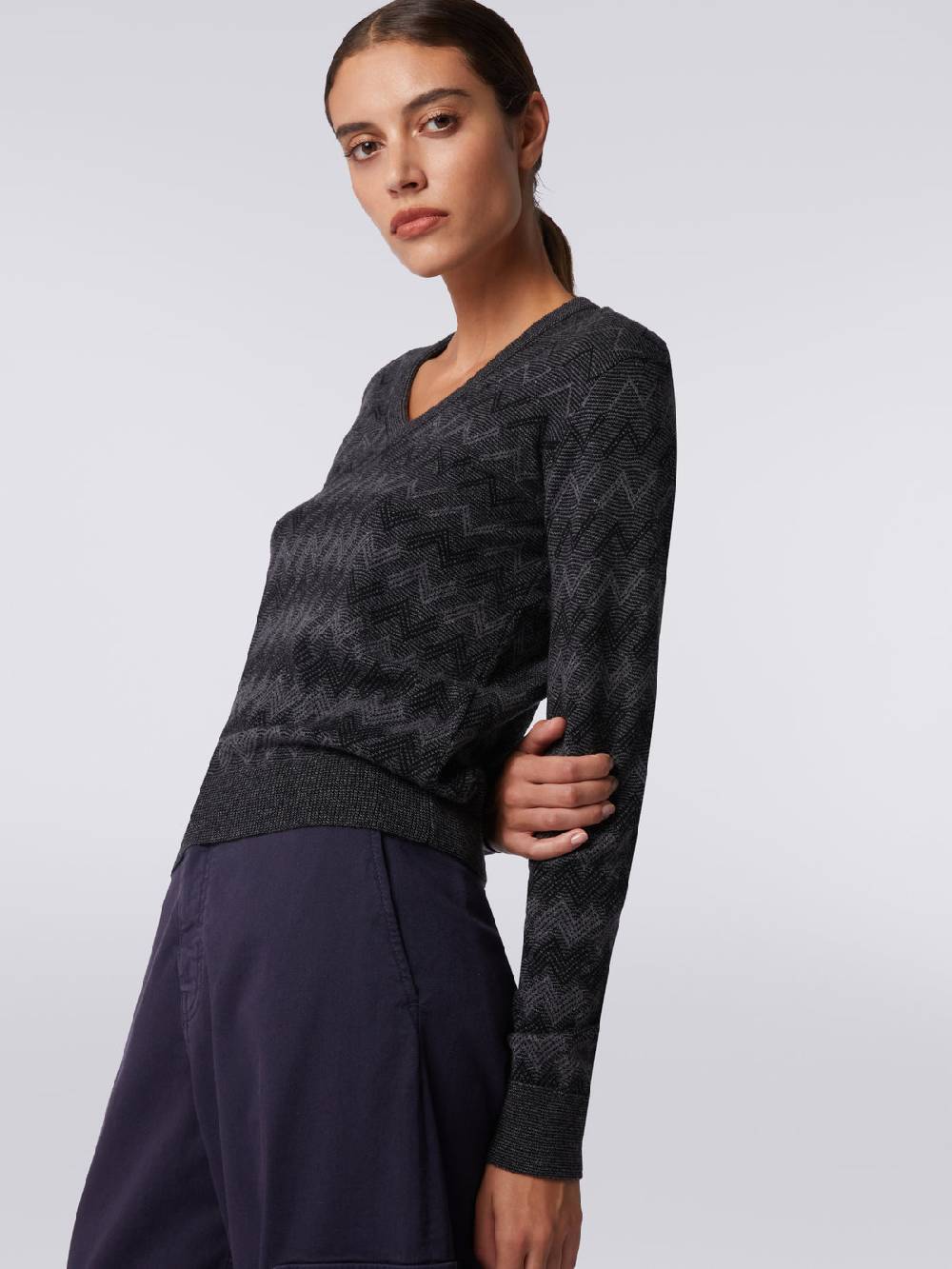 Missoni Pullover con scollo a V in cachemire con zig zag Negozio
