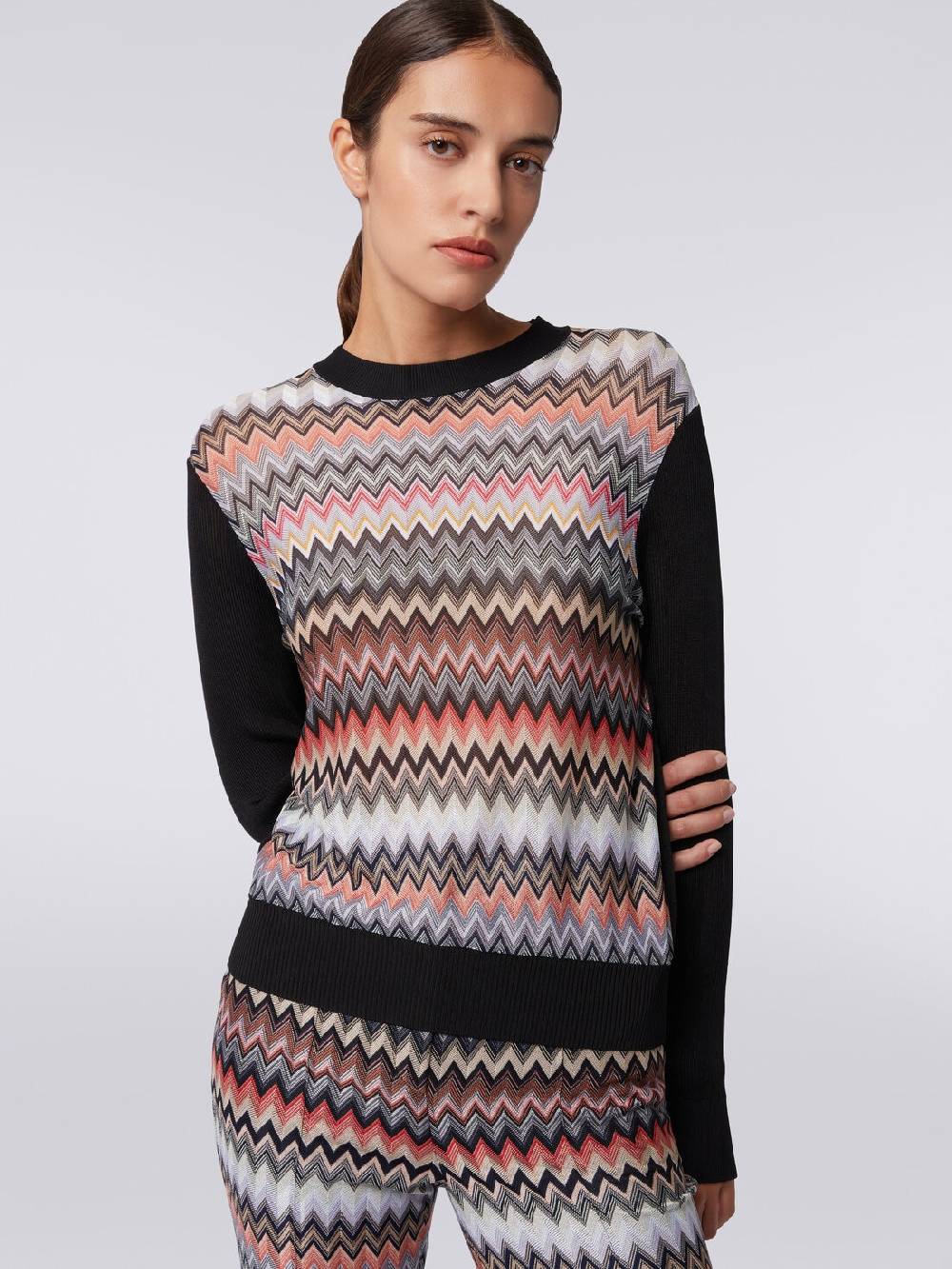 Missoni Pullover girocollo in viscosa zig zag In Saldo