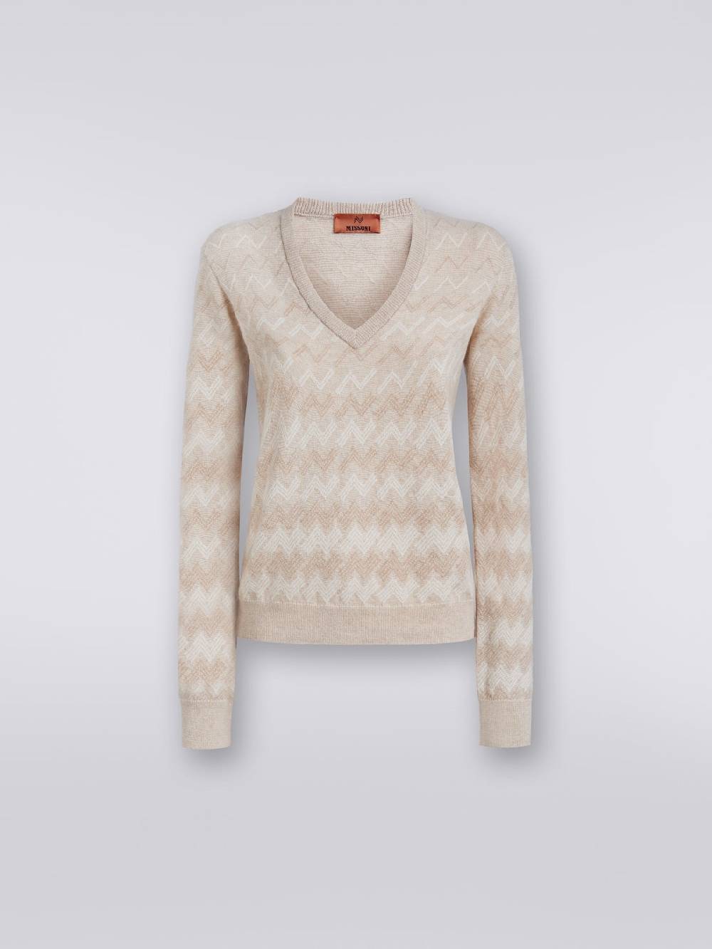 Missoni Pullover con scollo a V in cachemire con zig zag Nuova