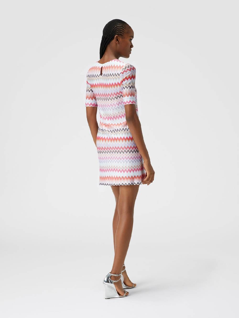 Missoni Abito a maniche corte in cotone e viscosa zig zag 2025