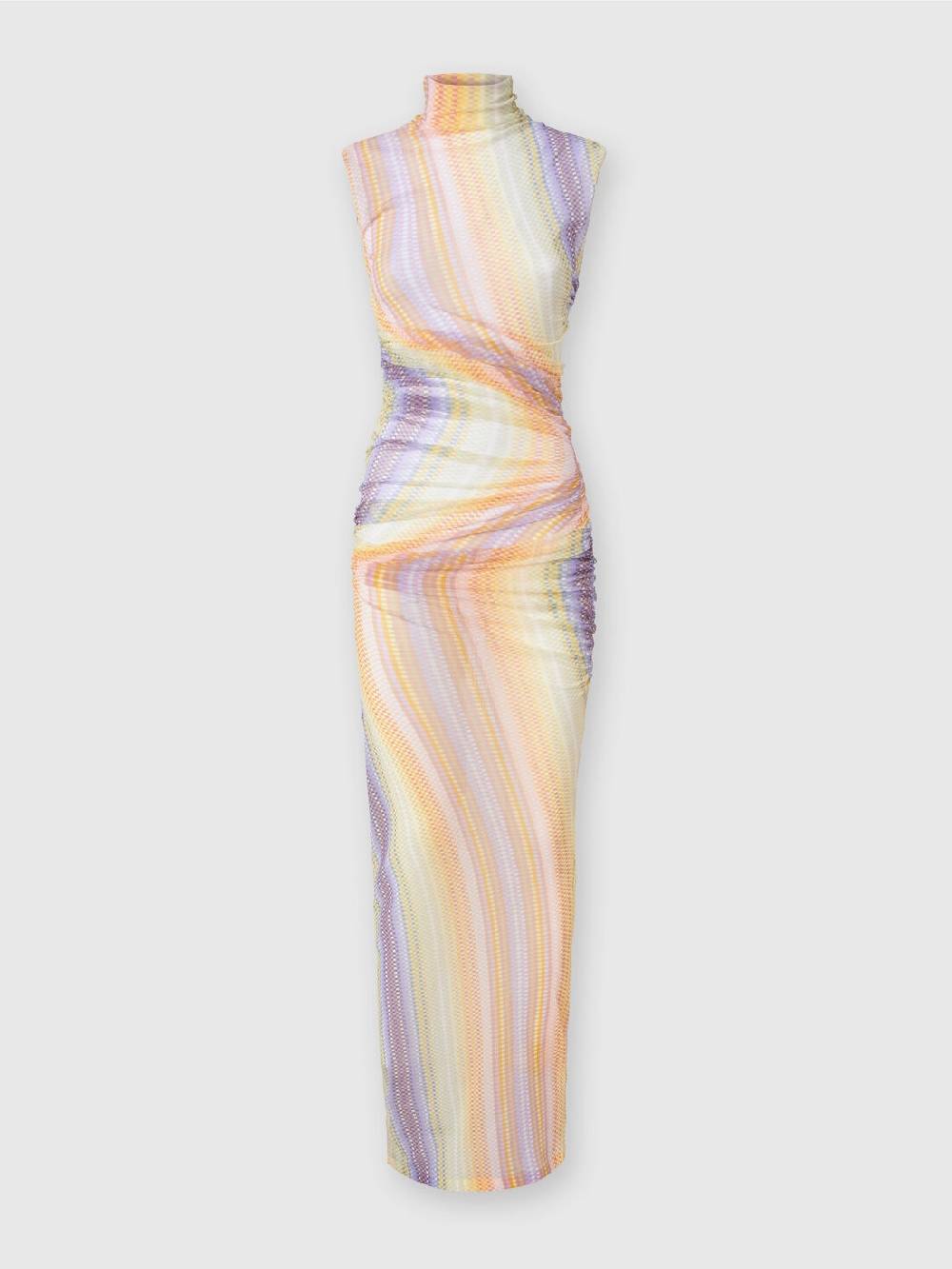 Missoni Abito lungo a collo alto in tulle con arricciature laterali Qualità