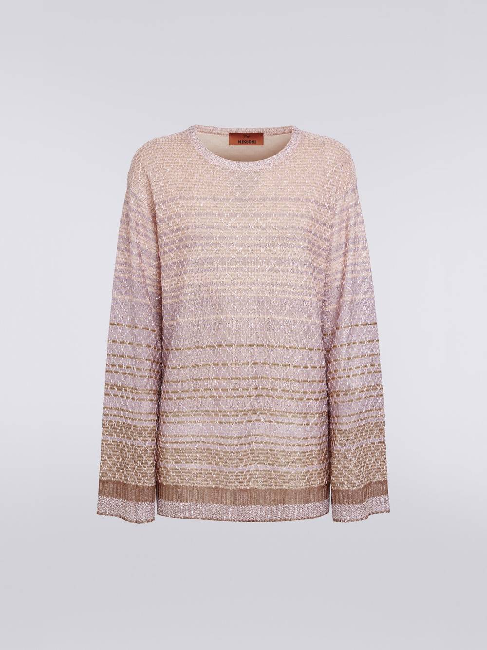 Missoni Pullover girocollo in misto viscosa dégradé con paillettes Spedizione Gratuita