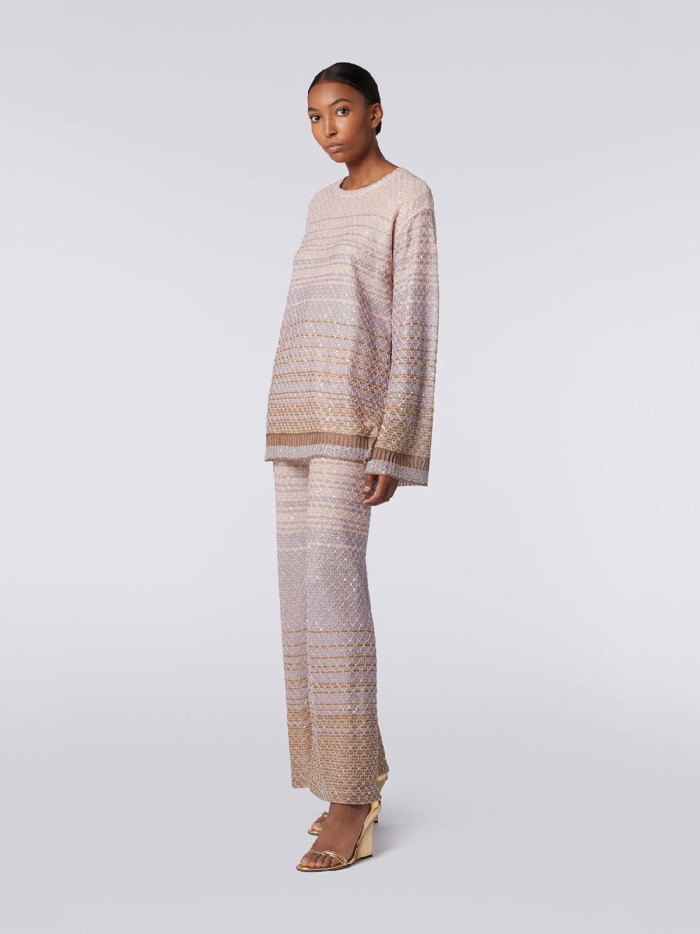 Missoni Pullover girocollo in misto viscosa dégradé con paillettes Spedizione Gratuita