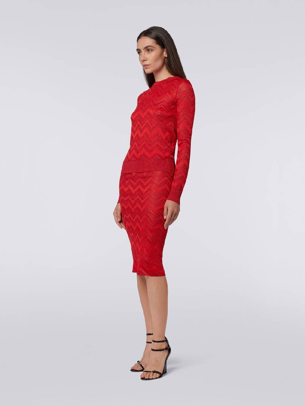 Missoni Maglia girocollo in misto viscosa zig zag con lurex Qualità Garantita