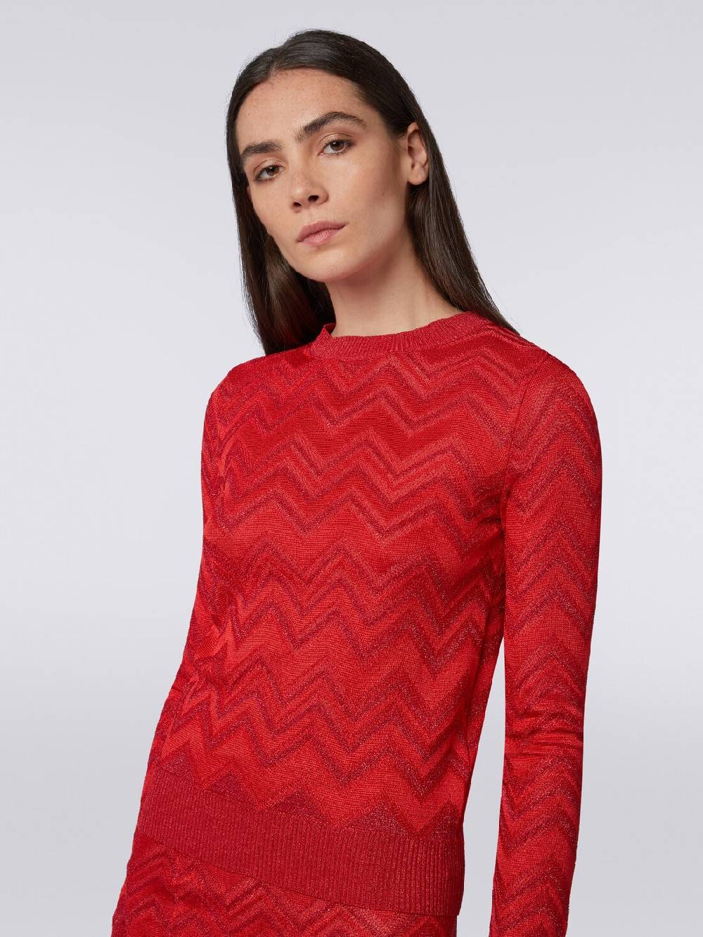 Missoni Maglia girocollo in misto viscosa zig zag con lurex Qualità Garantita