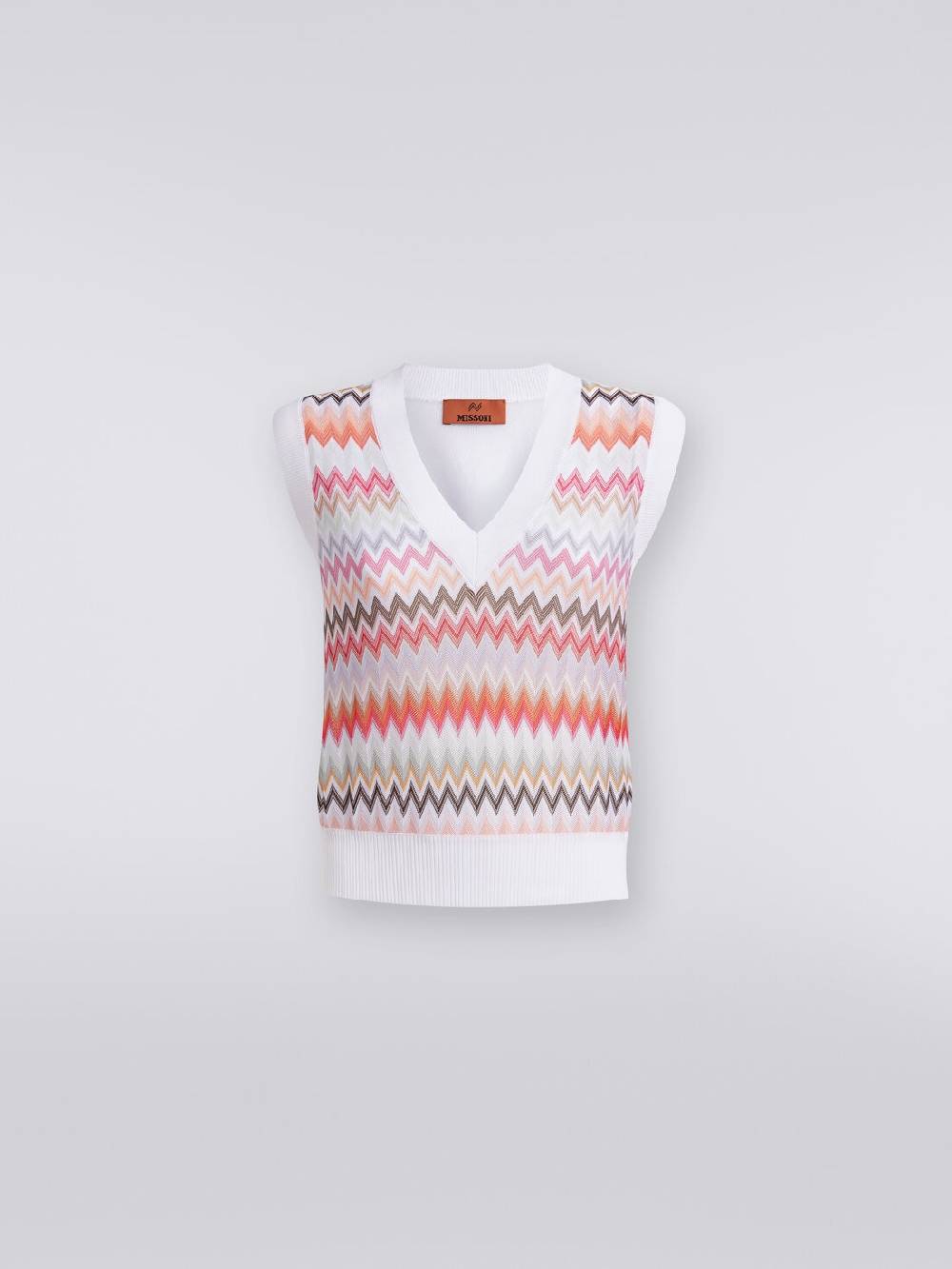 Missoni Gilet in maglia di viscosa zig zag con profili a contrasto Negozi Online