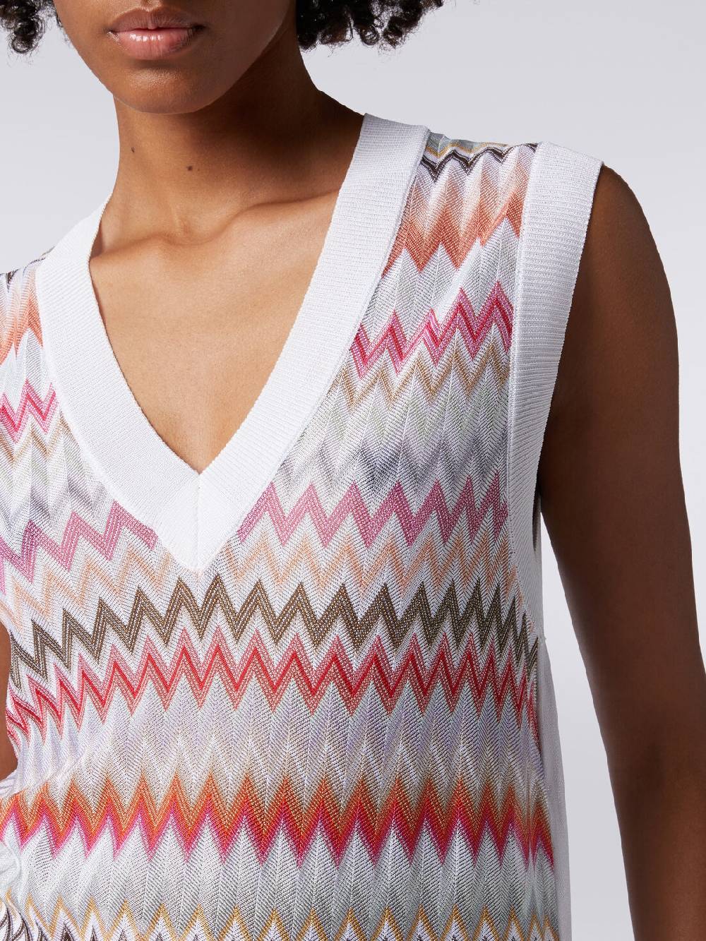 Missoni Gilet in maglia di viscosa zig zag con profili a contrasto Negozi Online