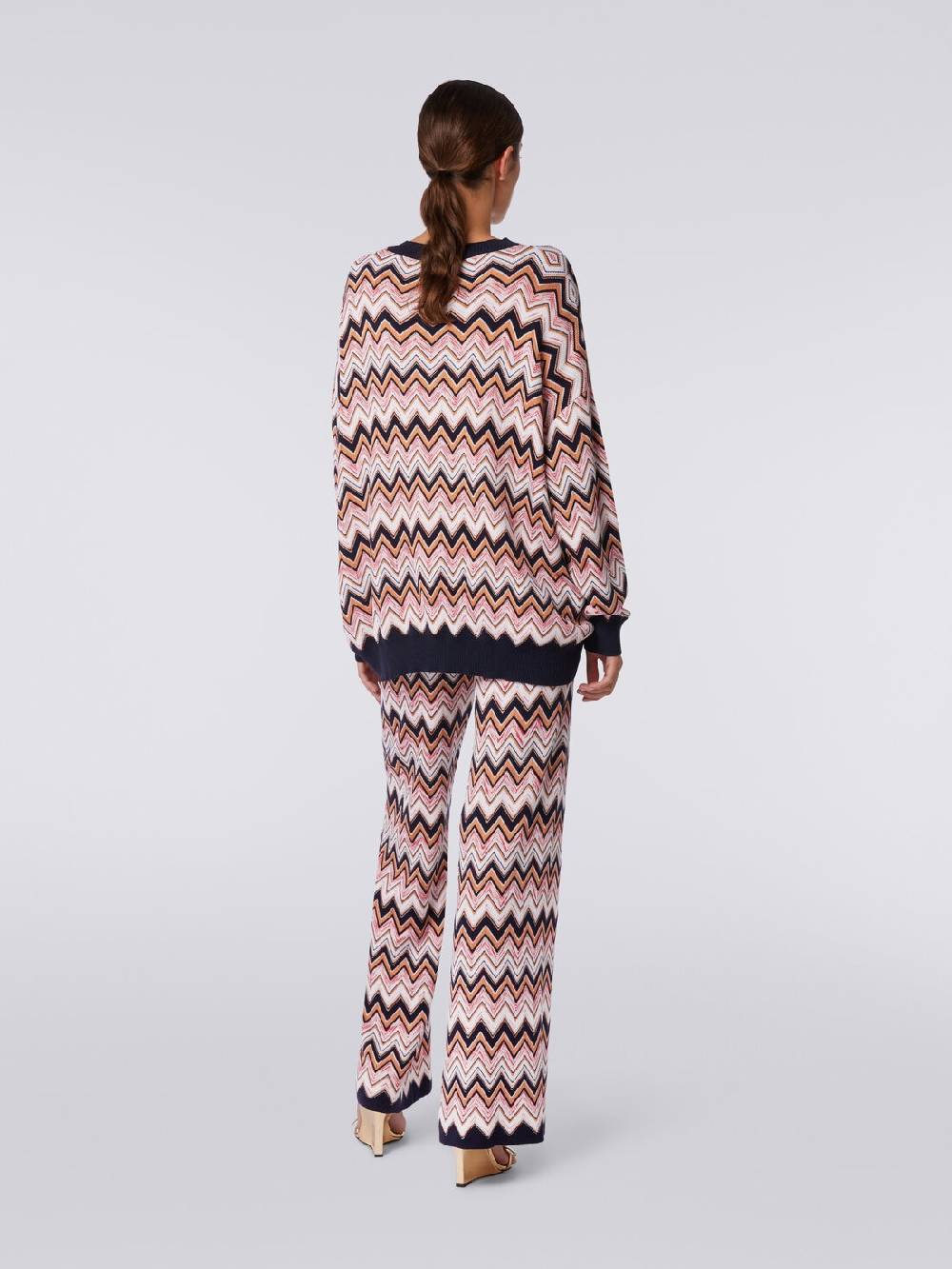 Missoni Pantaloni a palazzo in lana e viscosa chevron Consegna Veloce
