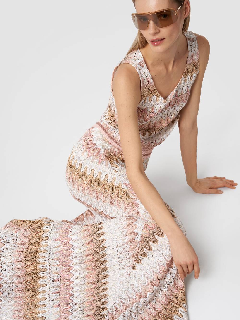 Missoni Gonna lunga in misto viscosa lamé effetto pizzo Sottocosto