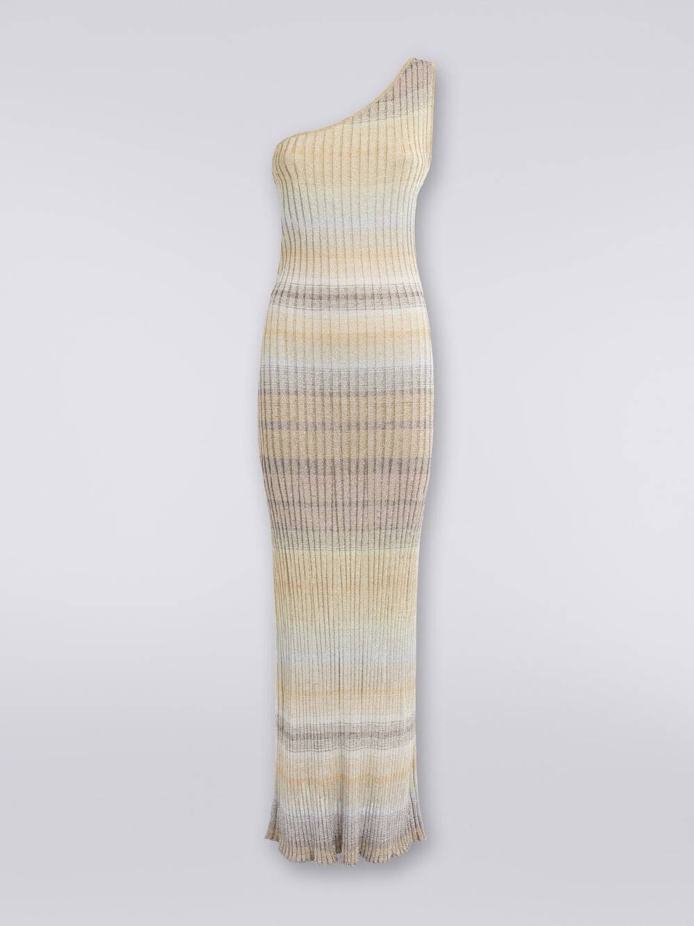 Missoni Abito lungo monospalla a costine con lurex Novità