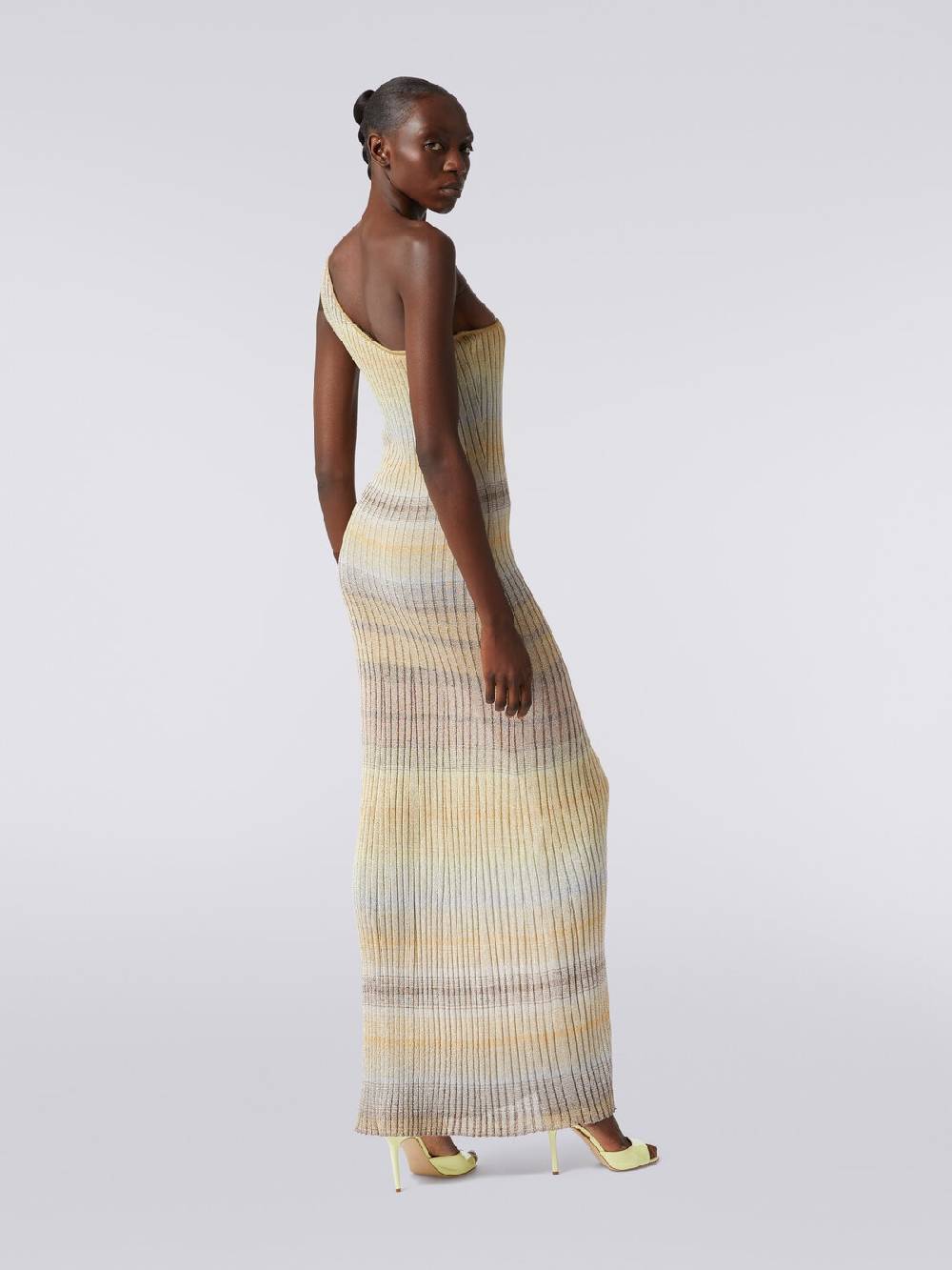 Missoni Abito lungo monospalla a costine con lurex Novità
