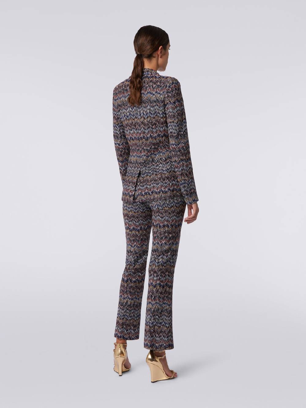 Missoni Pantaloni cropped in misto viscosa lamé zig zag Outlet