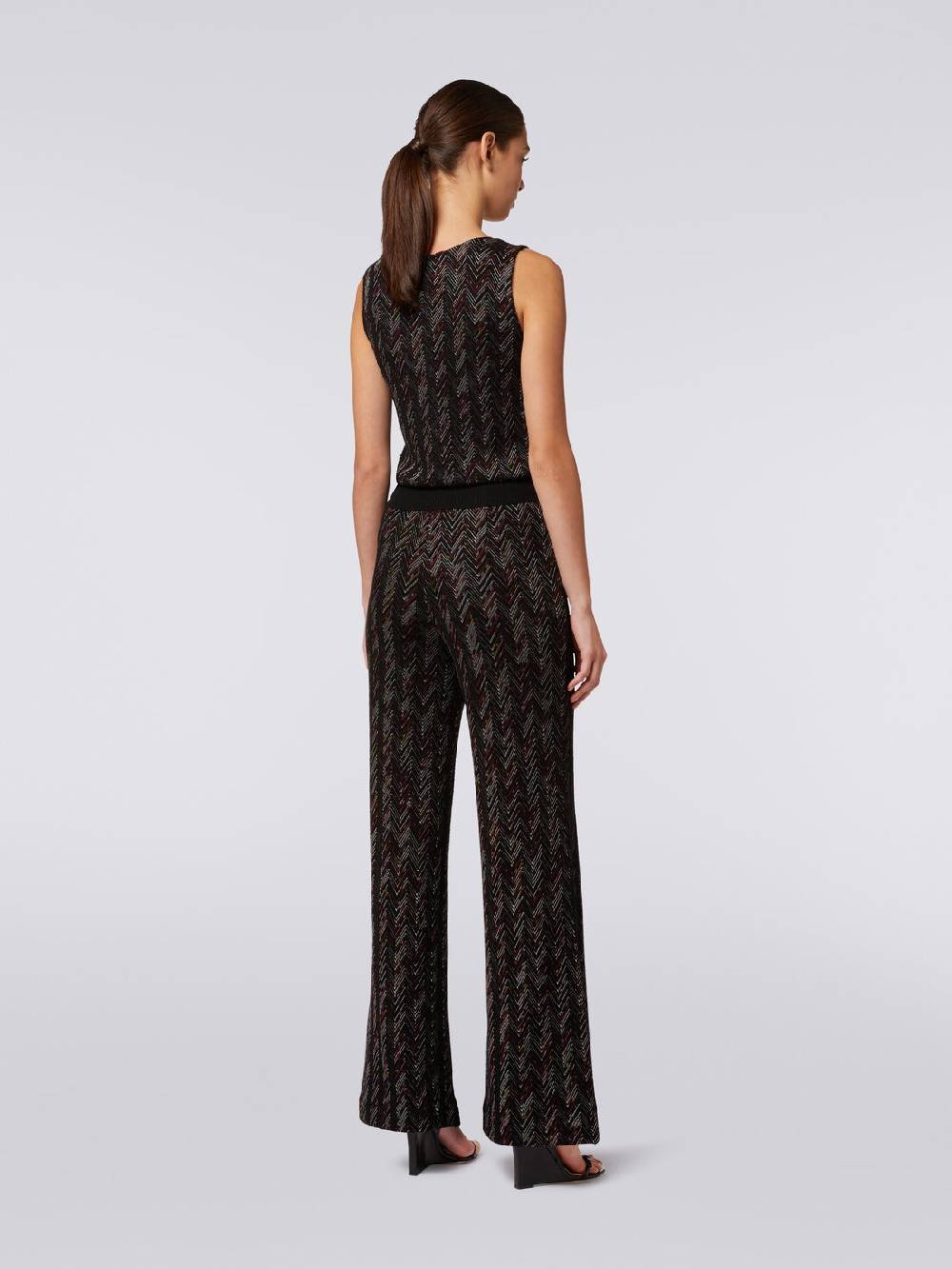 Missoni Pantaloni a palazzo in lana e viscosa zig zag Vendita Calda