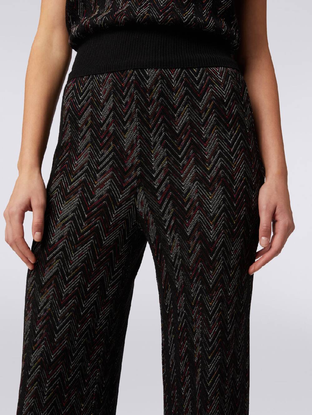 Missoni Pantaloni a palazzo in lana e viscosa zig zag Vendita Calda