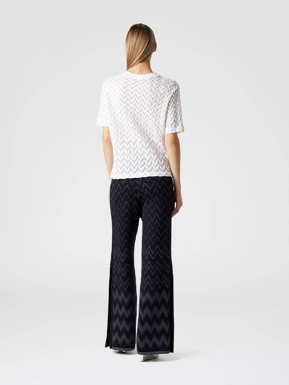 Missoni Joggers in lana e viscosa zig zag con lurex 2025