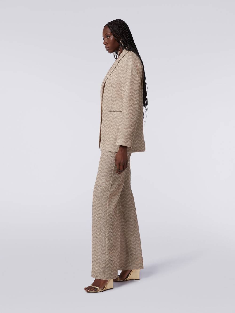 Missoni Pantaloni dritti in cotone chevron Italia