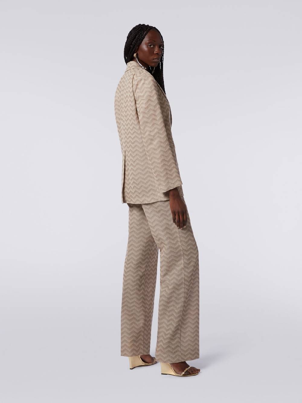 Missoni Pantaloni dritti in cotone chevron Italia