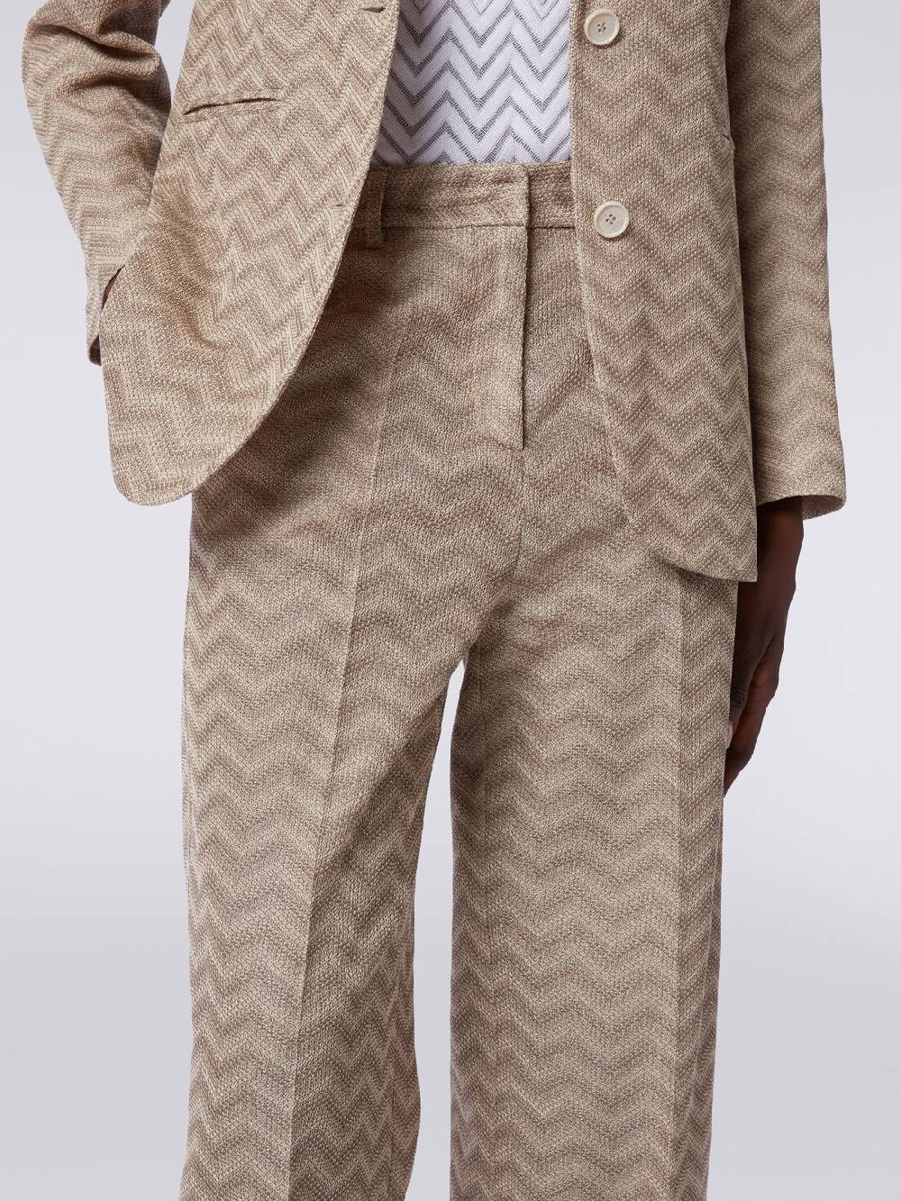 Missoni Pantaloni dritti in cotone chevron Italia