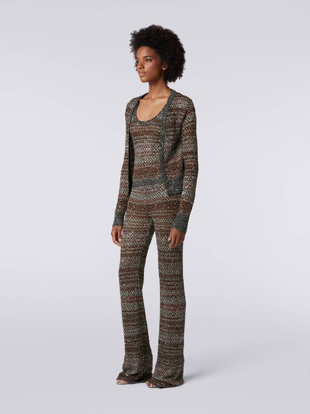 Missoni Pantaloni in maglia a rete con applicazione di paillettes Nuova