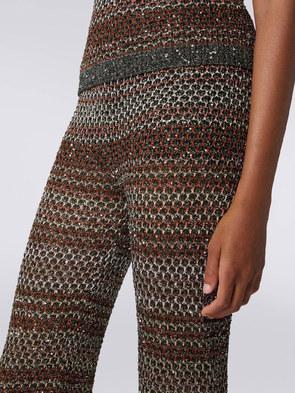 Missoni Pantaloni in maglia a rete con applicazione di paillettes Nuova