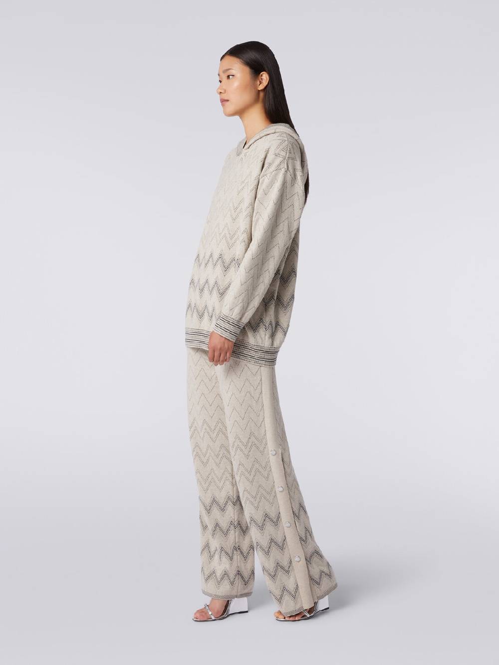 Missoni Joggers in lana e viscosa zig zag con lurex Spedizione gratuita