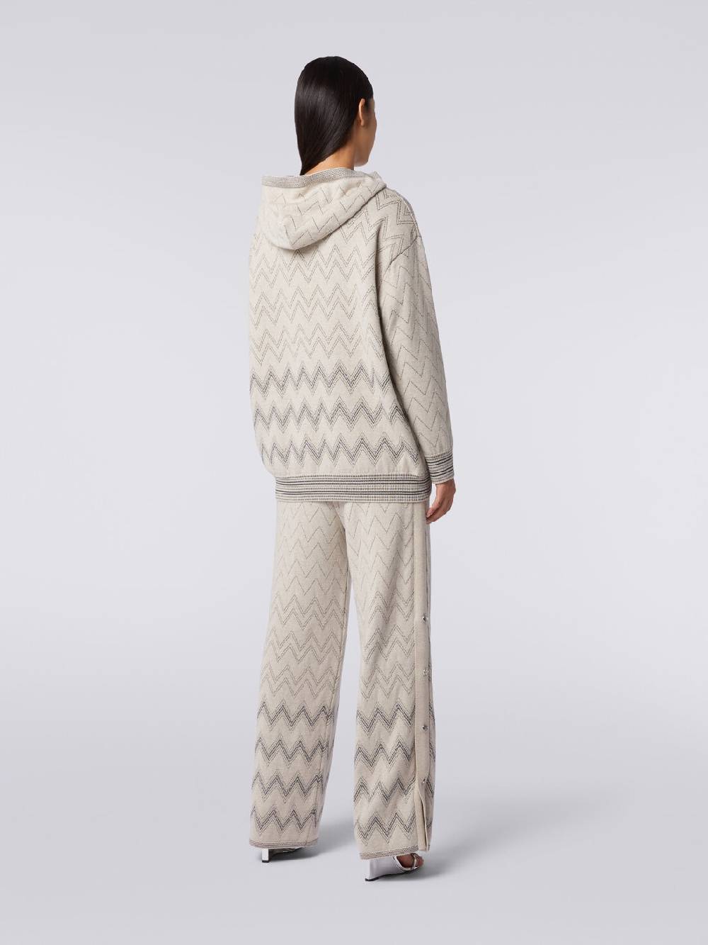 Missoni Joggers in lana e viscosa zig zag con lurex Spedizione gratuita