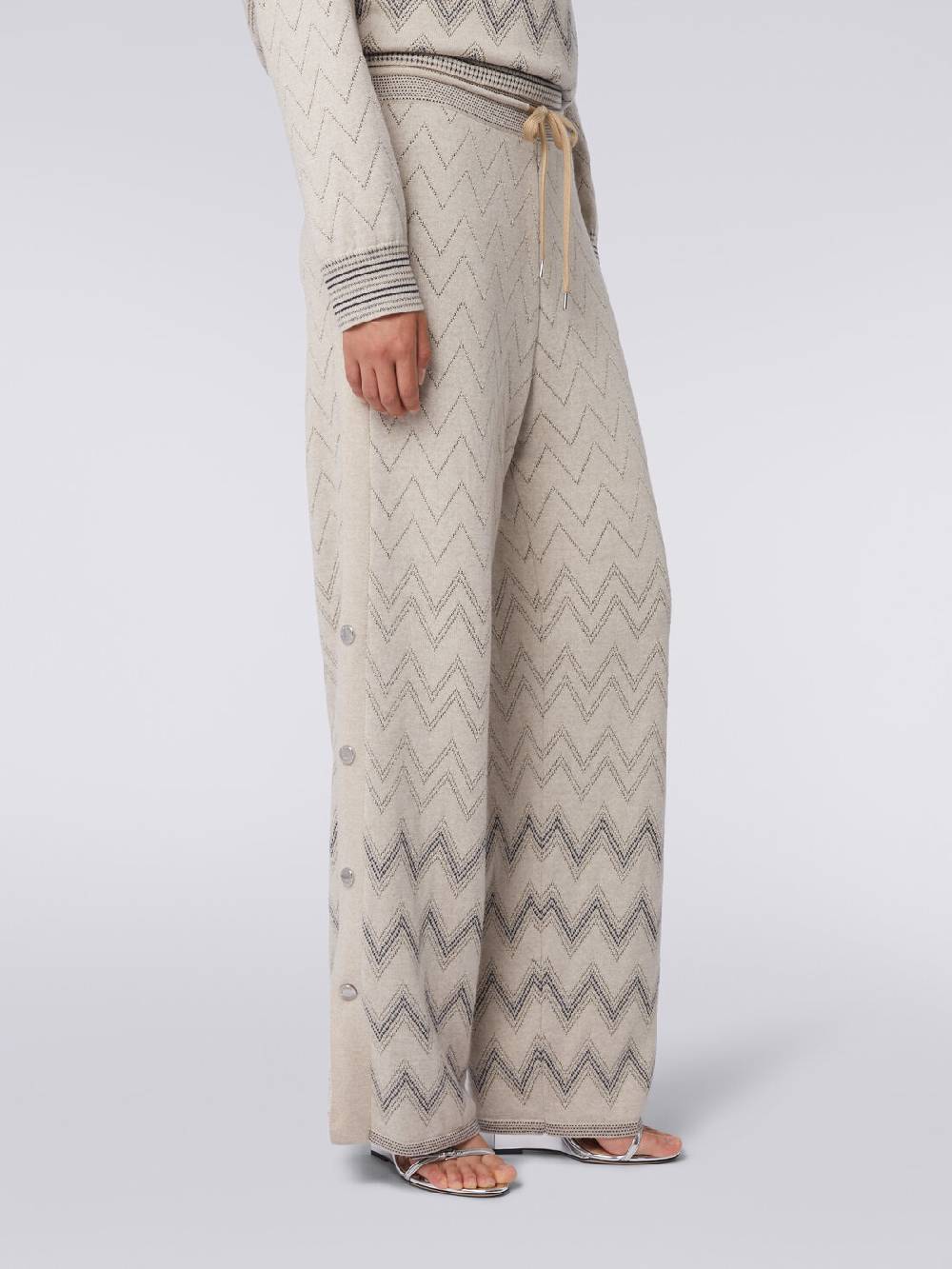 Missoni Joggers in lana e viscosa zig zag con lurex Spedizione gratuita