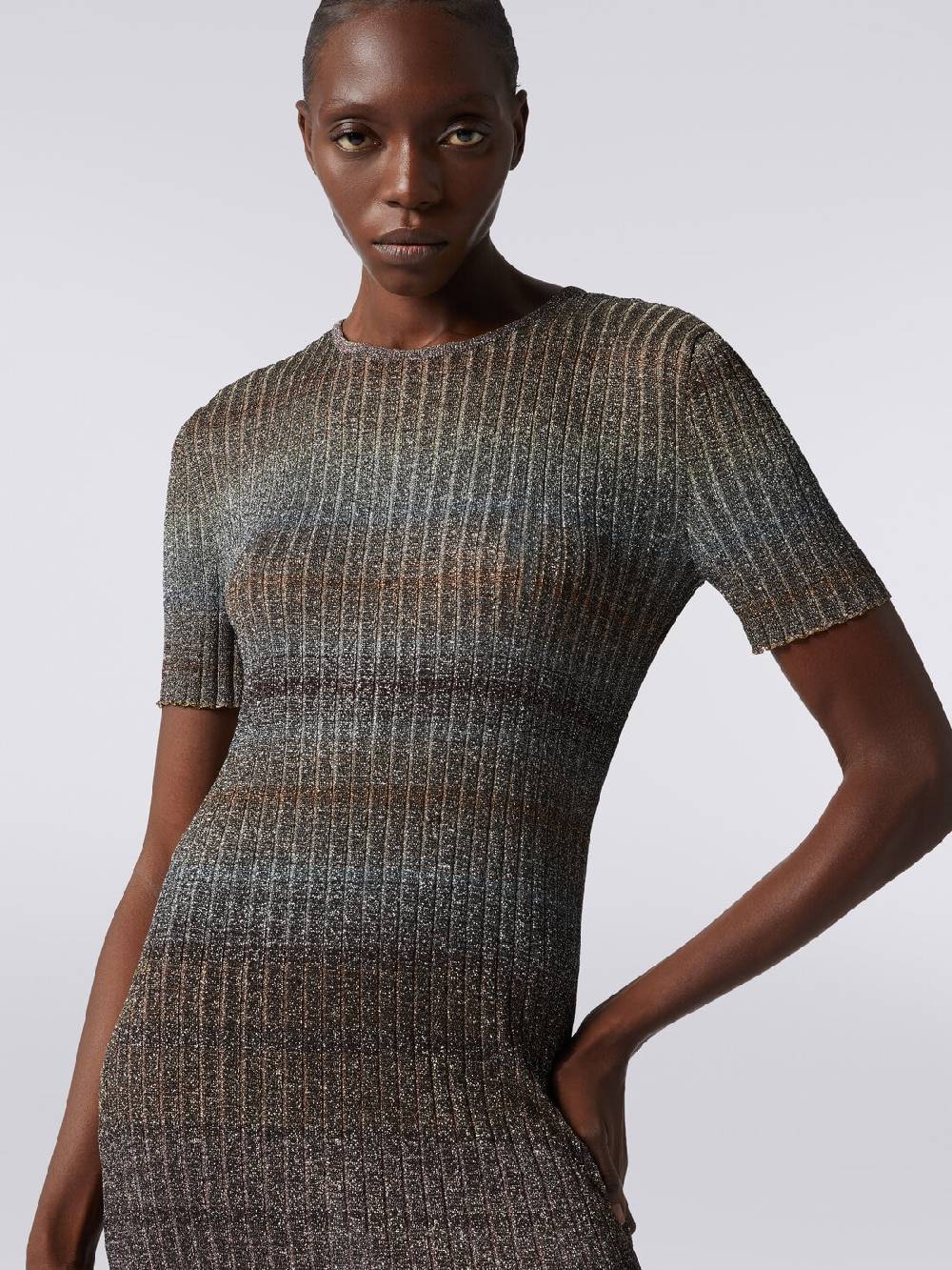Missoni Mini-abito girocollo a costine con lurex Qualità