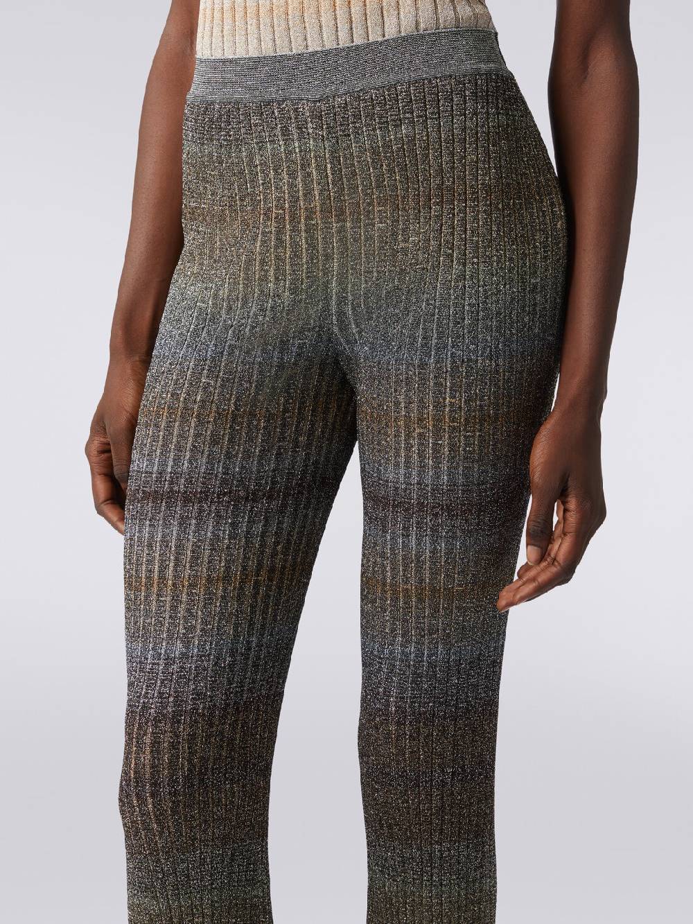 Missoni Pantaloni dritti in viscosa e lurex a costine Vendita