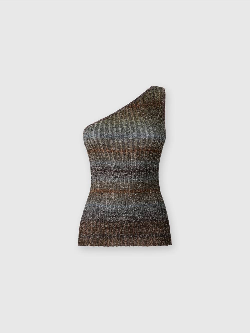 Missoni Top monospalla in viscosa lamé a costine Promozione