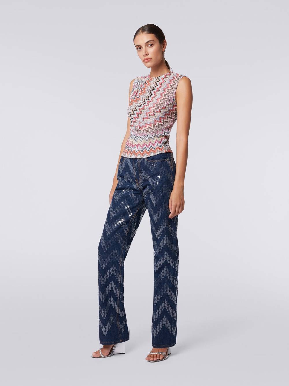 Missoni Canottiera girocollo zig zag con arricciature Soddisfazione Garantita