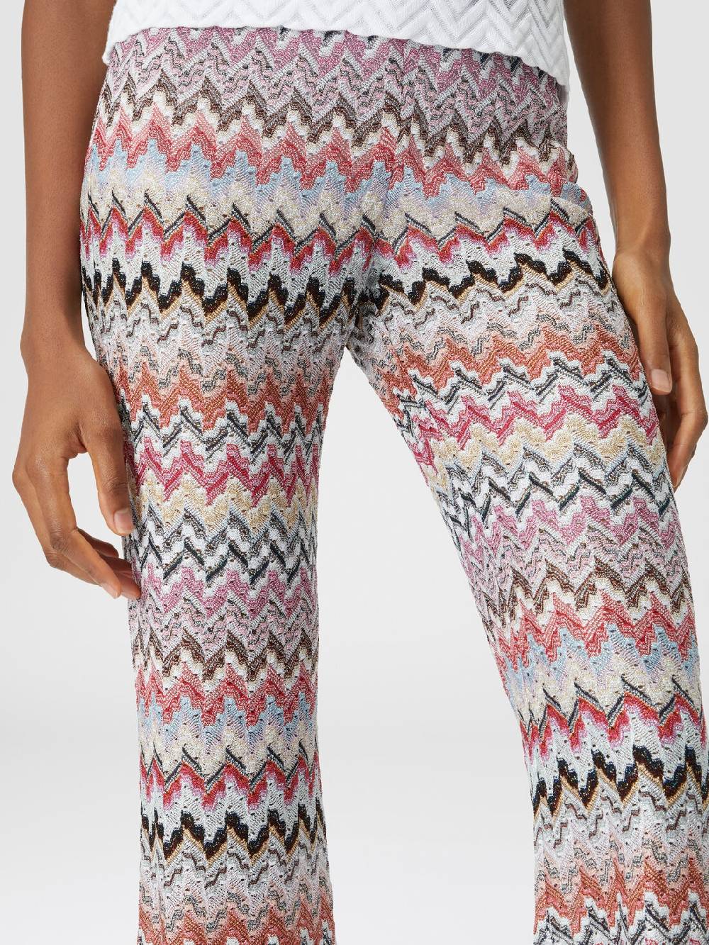 Missoni Pantaloni flare in misto viscosa lamé zig zag Flash Sale