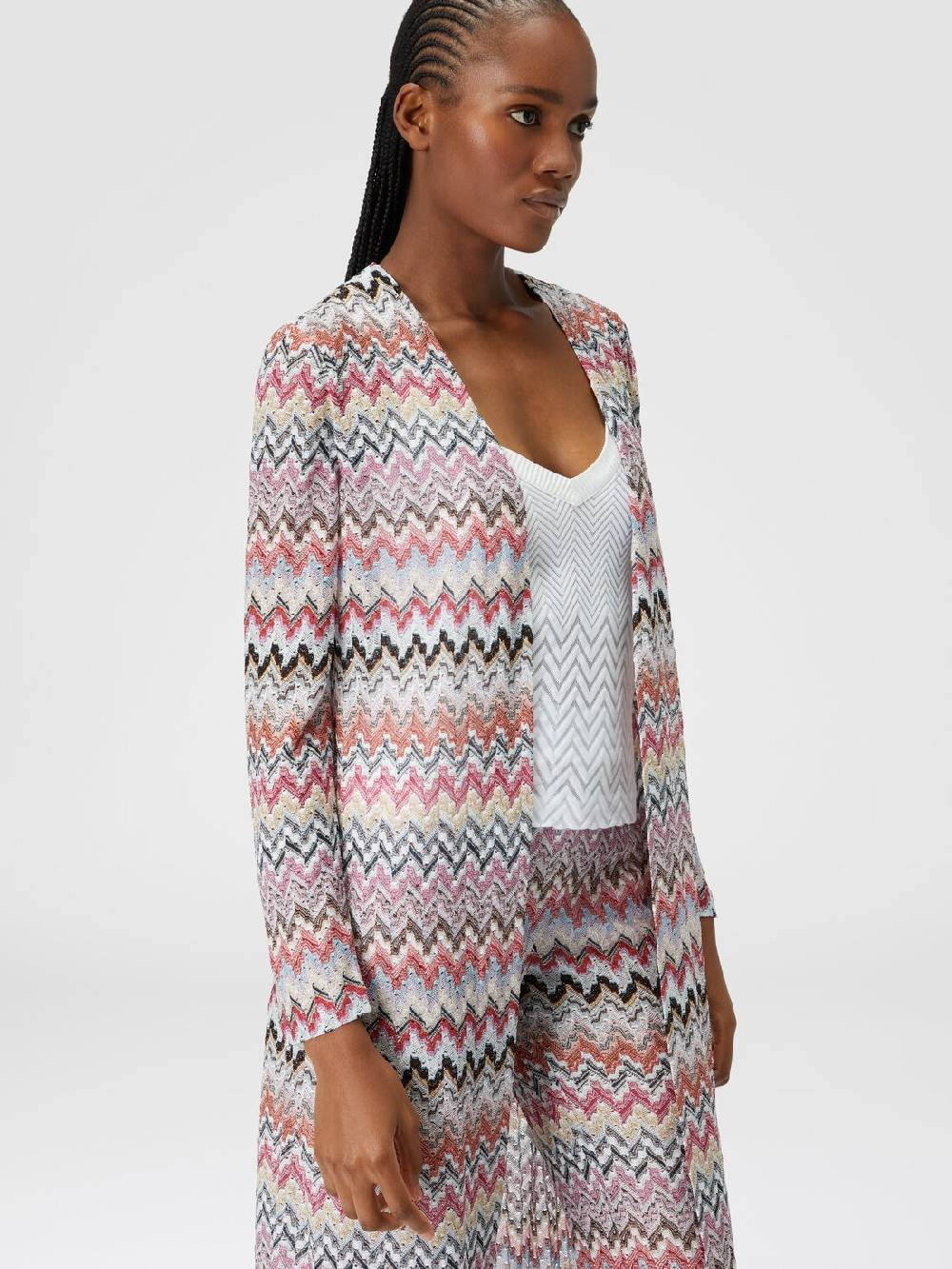 Missoni Cardigan lungo in maglia lamé zig zag Negozi Online