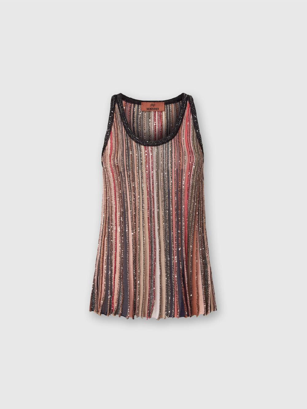 Missoni Canottiera in maglia a righe verticali con paillettes Acquista Ora