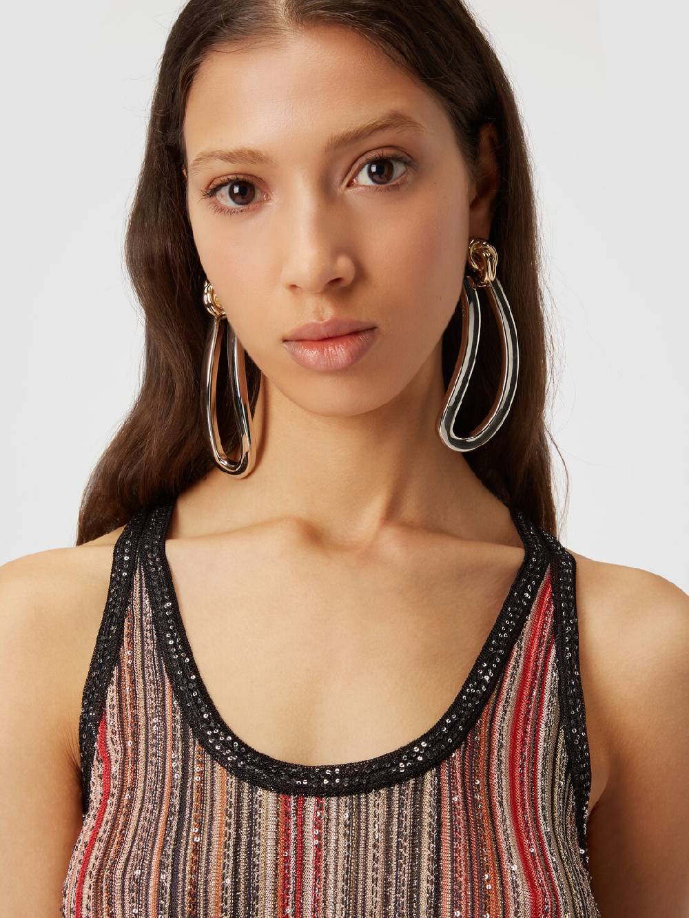 Missoni Canottiera in maglia a righe verticali con paillettes Acquista Ora