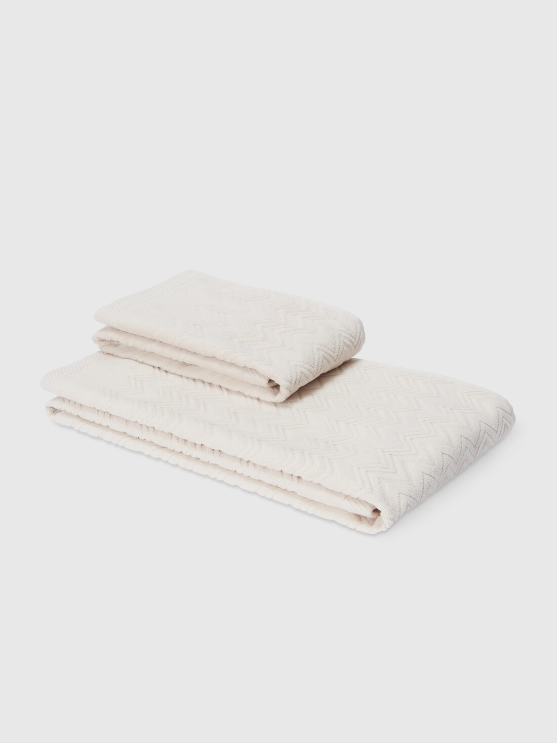 Missoni Set 2 pezzi di asciugamani da bagno Chalk in spugna di cotone zig zag Lightning offer