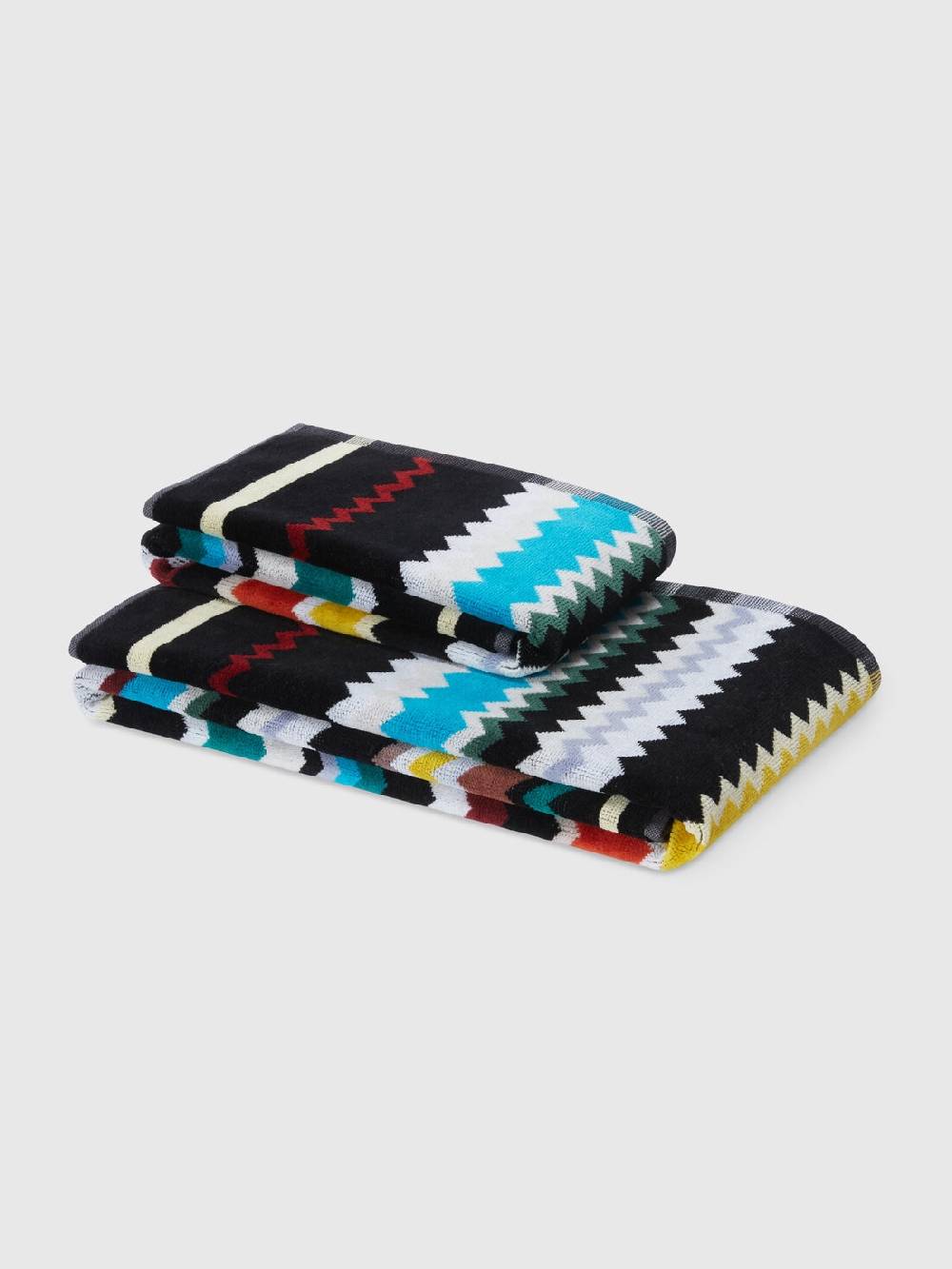 Missoni Set 2 pezzi di asciugamani da bagno Curt in spugna di cotone chevron Nuovi prodotti
