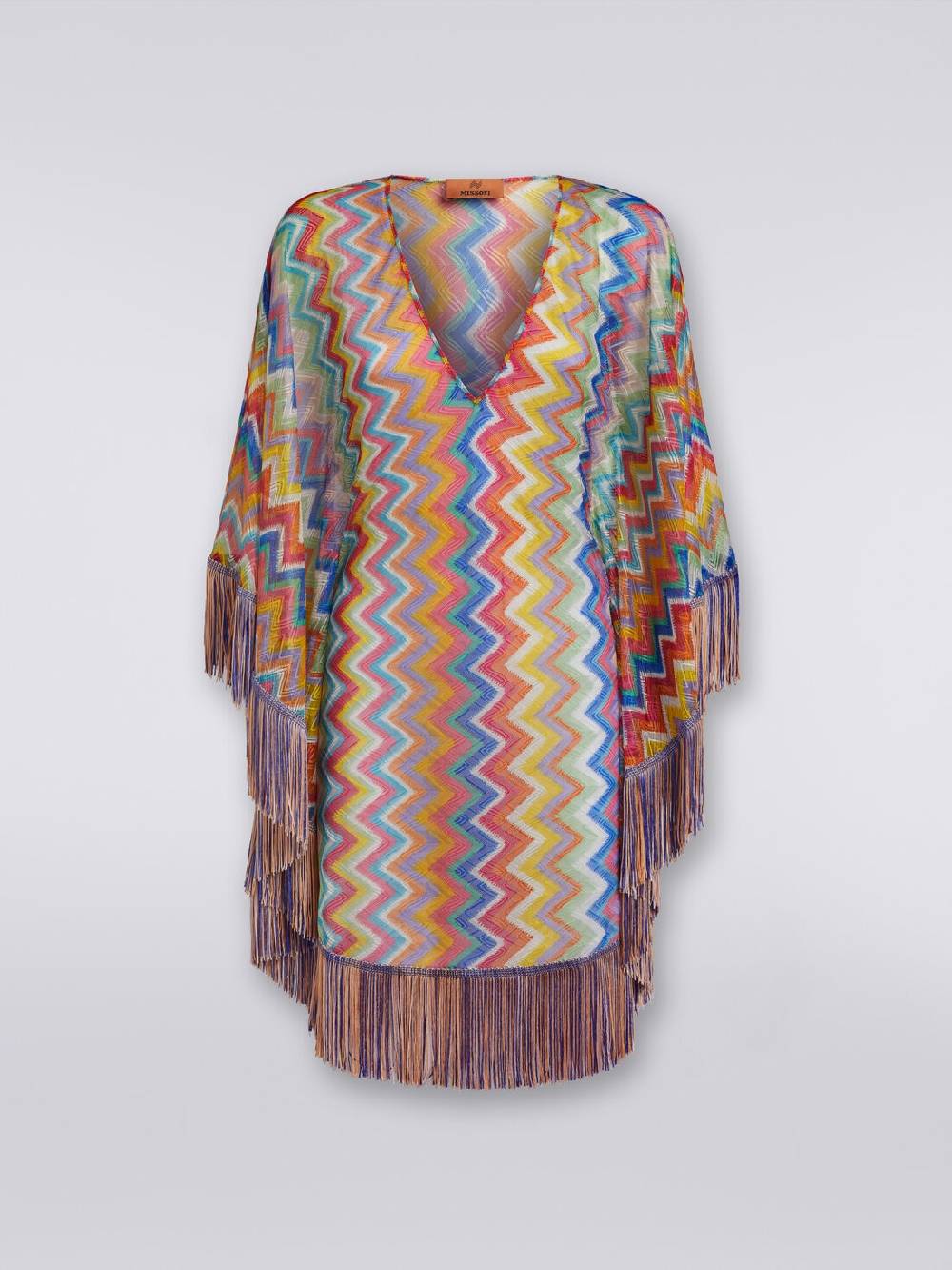 Missoni Caftano copricostume corto stampa zig zag con frange Offerte speciali