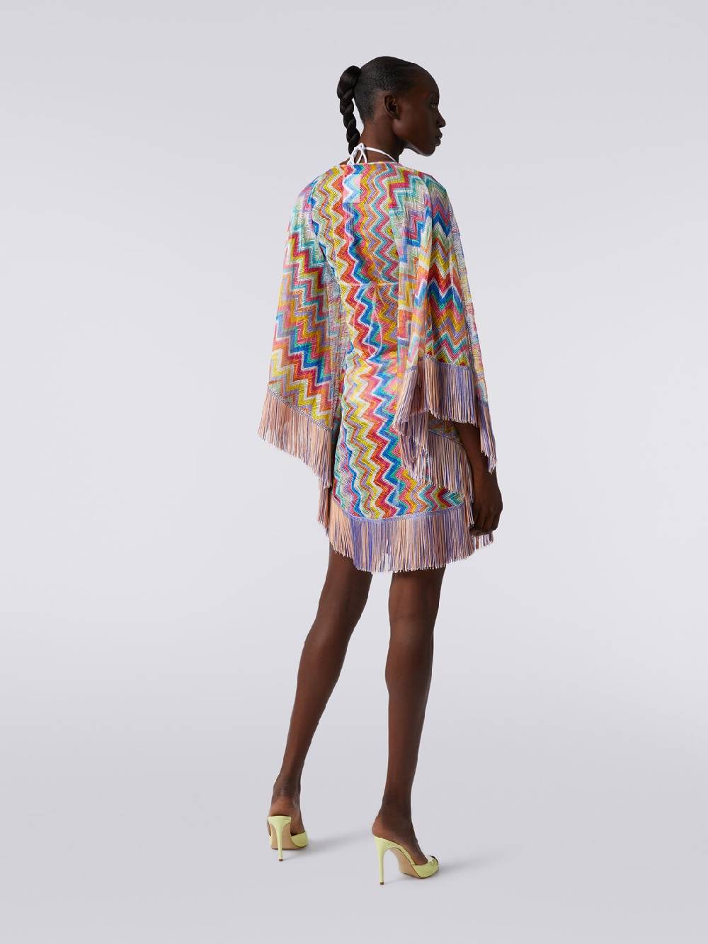 Missoni Caftano copricostume corto stampa zig zag con frange Offerte speciali