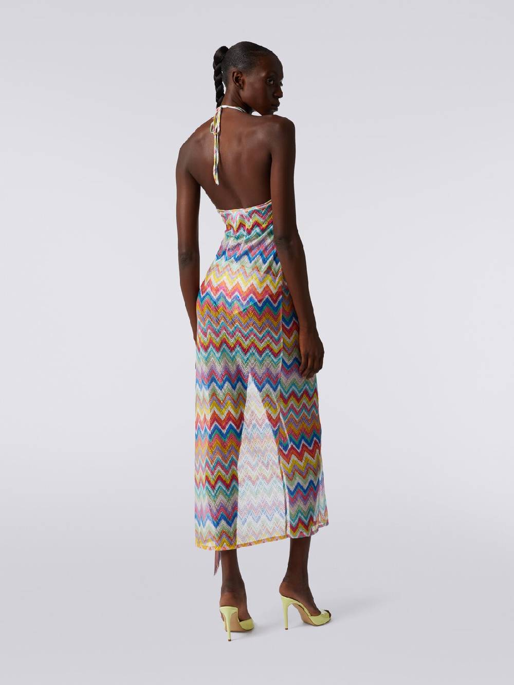 Missoni Abito copricostume lungo stampa zig zag con frange Sconti VIP