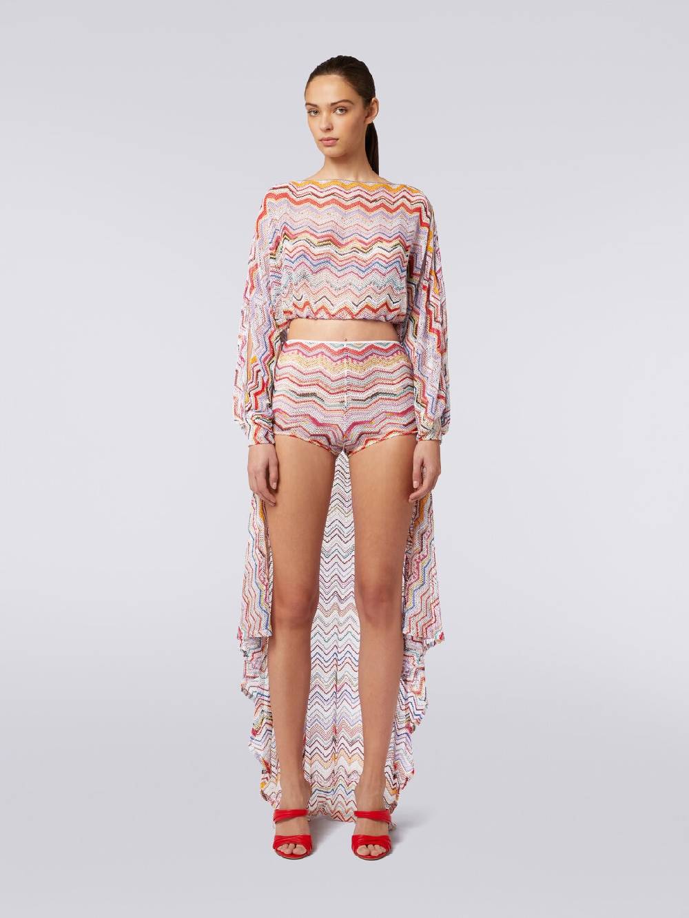 Missoni Top a maniche lunghe in crochet con lurex Prezzo basso