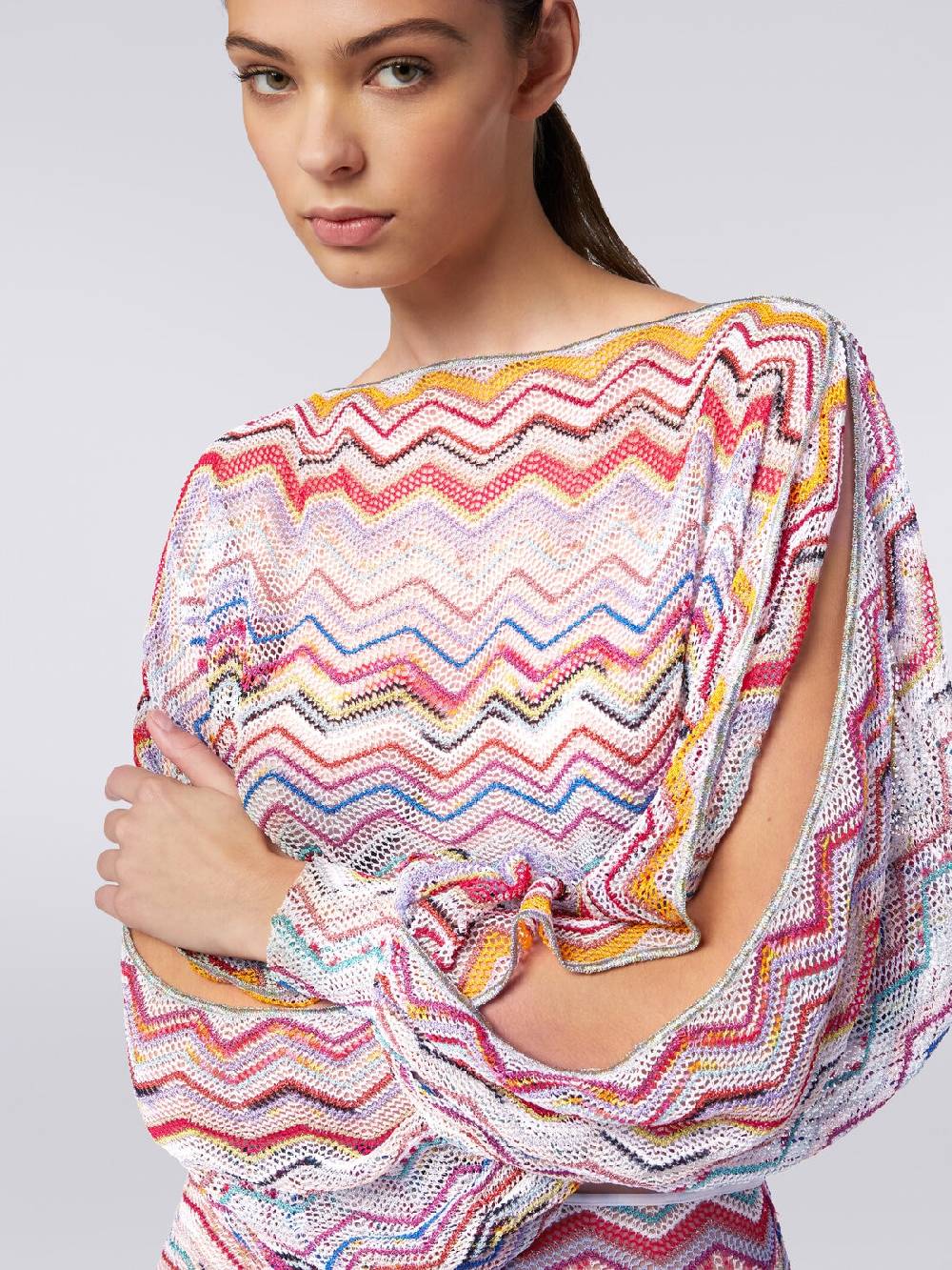 Missoni Top a maniche lunghe in crochet con lurex Prezzo basso