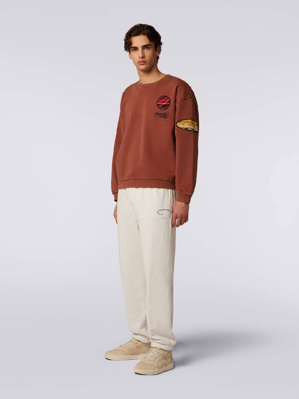Missoni Pullover girocollo in felpa di cotone con inserto in maglia Super Saving Price