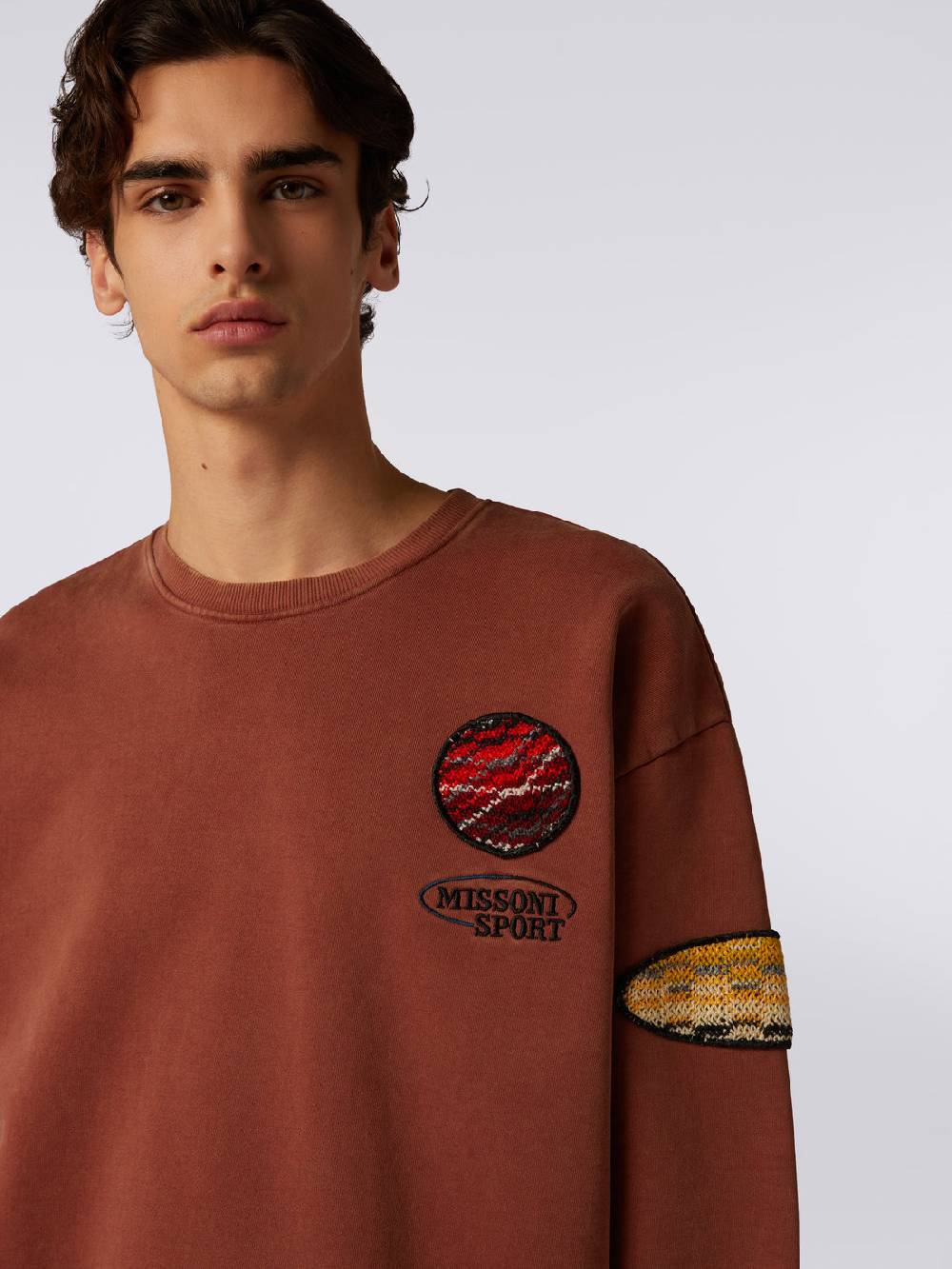 Missoni Pullover girocollo in felpa di cotone con inserto in maglia Super Saving Price