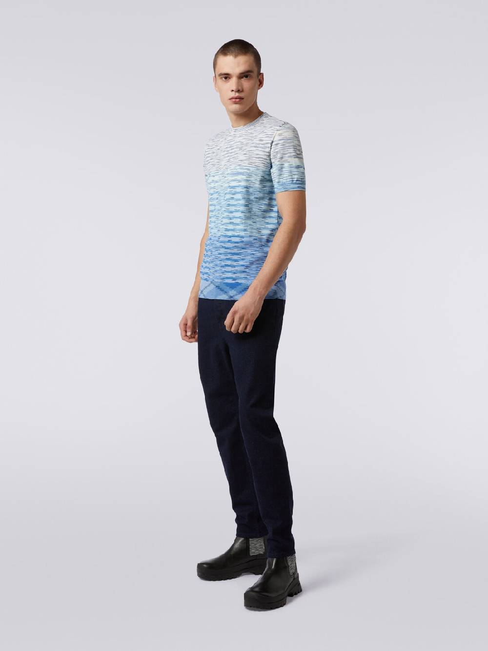 Missoni T-shirt girocollo in cotone fiammato dégradé Offerta settimanale