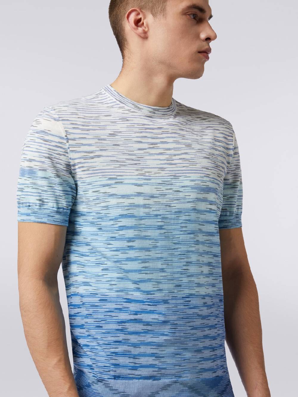 Missoni T-shirt girocollo in cotone fiammato dégradé Offerta settimanale